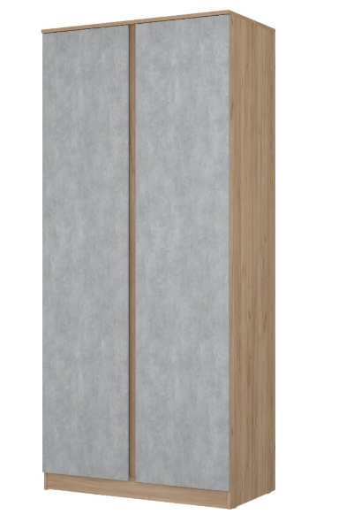 Шкаф 2-х створчатый "Бентон" Комби (Бетон/Дуб крафт золотой)